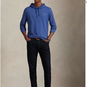 Polo Ralph Lauren Men's L Royal Blue Light Weight Hoodie Drawstring Sweatshirt